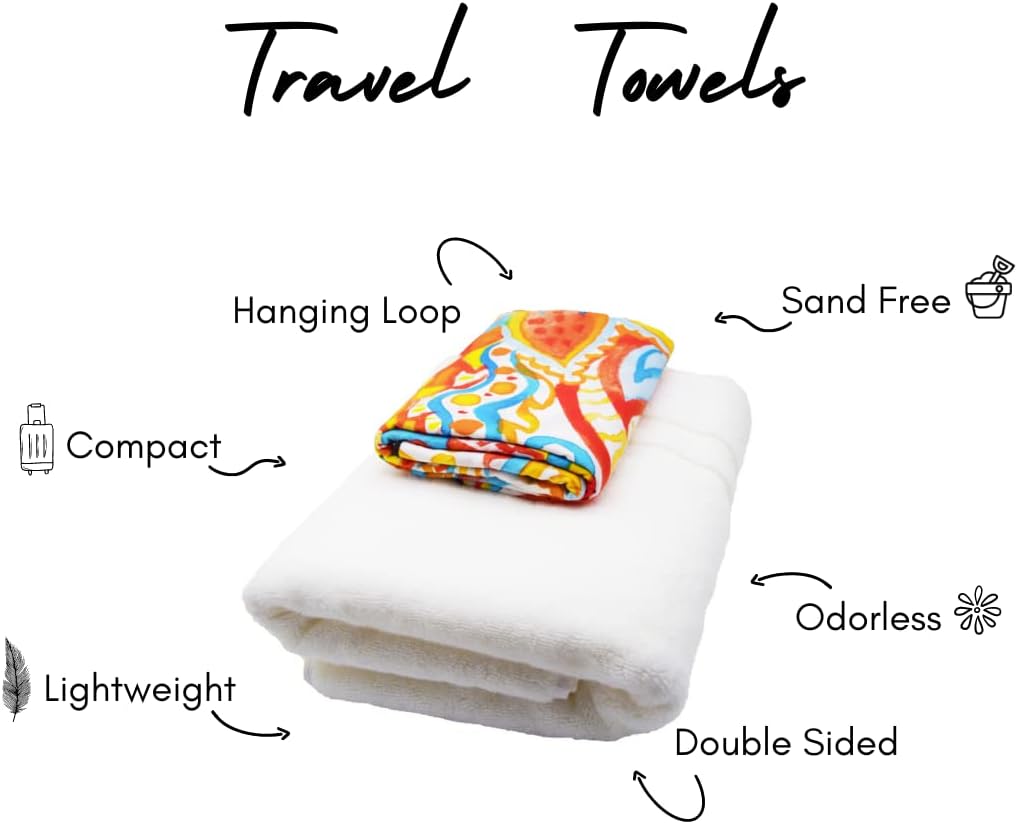 ECCOSOPHY Microfiber Beach Towel - Sand Free Towels are Quick Dry, Light Weight, Super Absorbent - Perfect Pool, Travel, Cruise, Camping Essentials - Oversized Extra Large for Adults 71x35 in