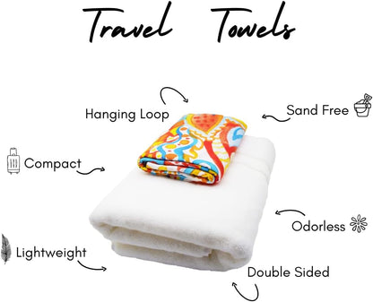 ECCOSOPHY Microfiber Beach Towel - Sand Free Towels are Quick Dry, Light Weight, Super Absorbent - Perfect Pool, Travel, Cruise, Camping Essentials - Oversized Extra Large for Adults 71x35 in