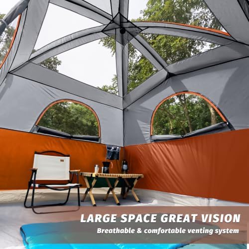 UNP 6 Person Tents for Camping Waterproof Family Cabin Tent with Rainfly