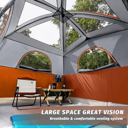 UNP 6 Person Tents for Camping Waterproof Family Cabin Tent with Rainfly