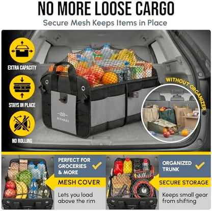 Car Trunk Organizer for SUV, Truck, Sedan, Minivan, and Van, Gray