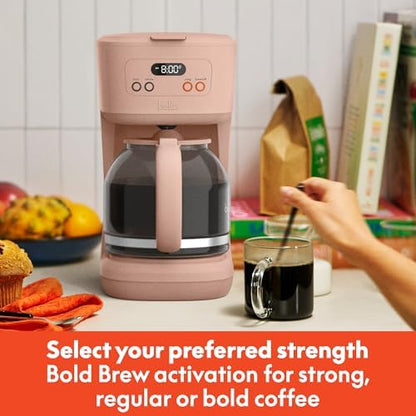 bella 12-Cup Programmable Coffee Maker with No-Drip Glass Carafe, Blossom