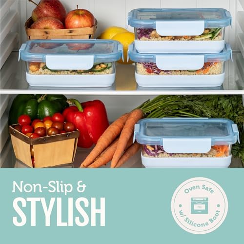 Ello Duraglass Refresh 3.4 Cup Meal Prep Containers, 10 Pc, Melon