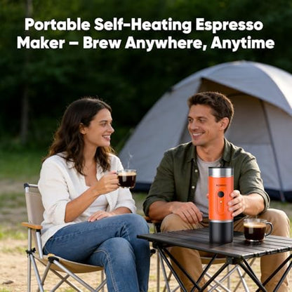 Portable Espresso Machine for Travel, Self-Heating Coffee Maker
