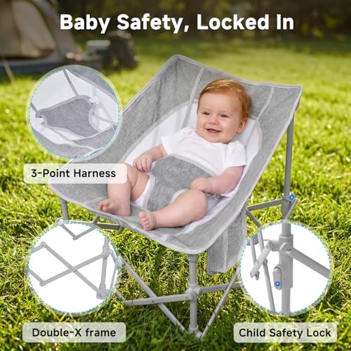 Foldable Baby Beach Chair with Canopy and Mosquito Net for Outdoor