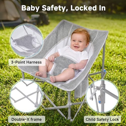 Foldable Baby Beach Chair with Canopy and Mosquito Net for Outdoor