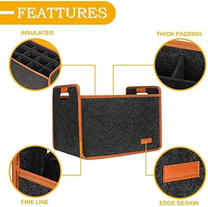 2 Pack 12 Bottle Wine Tote Bag, Insulated Thermal Padded Wine Carrier Tote, Reusable Wine Bags for Wine Bottles Travel, Camping and Picnic, Perfect Wine Lover Gift