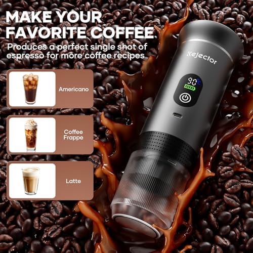 Portable Coffee Maker Espresso Machine Cafetera Portatil Personal Rechargeable Coffee Maker Small for Travel Camping usb-c Battery Espresso Maker, 3-IN-1 Compatible with Ground Coffee & NS Capsule
