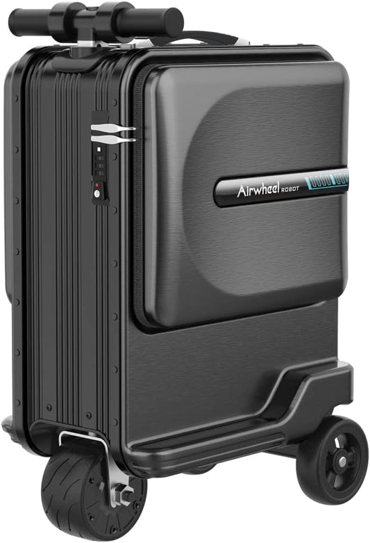 Airwheel 20 Inch Smart Rideable Suitcase Electric Luggage Scooter Carry On Luggage (black)