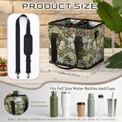 William Morris Style Print Foldable Leak-proof Soft Cooler Bag