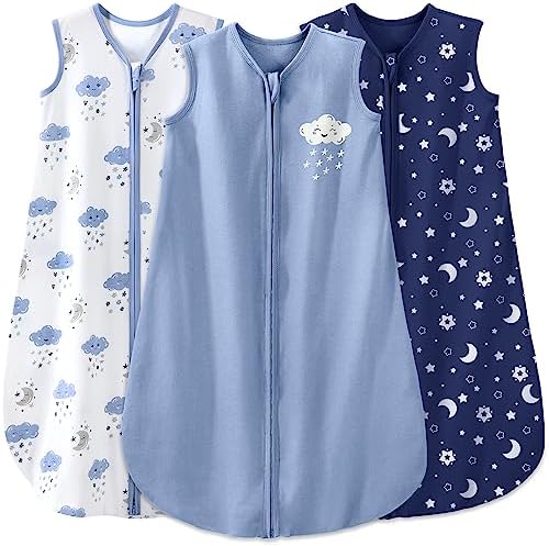 Yoofoss Baby Sleep Sack 0-6 Month 0.5TOG 100% Organic Cotton 2-Way Zipper