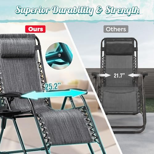 Homall Zero Gravity Chair Adjustable Folding Lawn Lounge Chairs