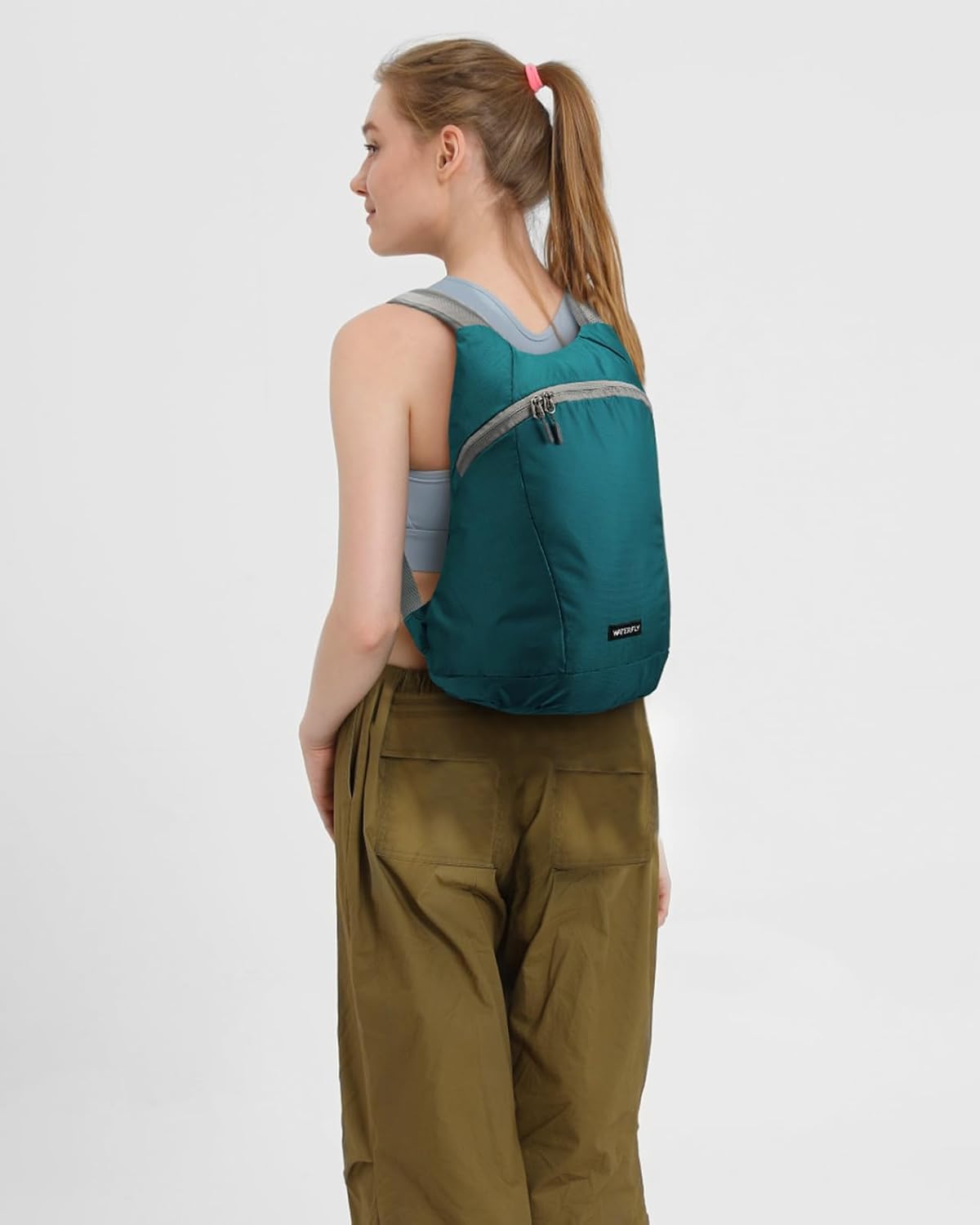 WATERFLY Foldable Lightweight Hiking Backpack: 15L Packable Traveling Daypack Men Women Ultralight Thin Casual Day Pack Bag for Outdoor Sports Camping Beach Park (Green)