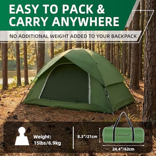 Clostnature Waterproof Camping Tent for 2 Person, 4 Person, Easy Setup Tent