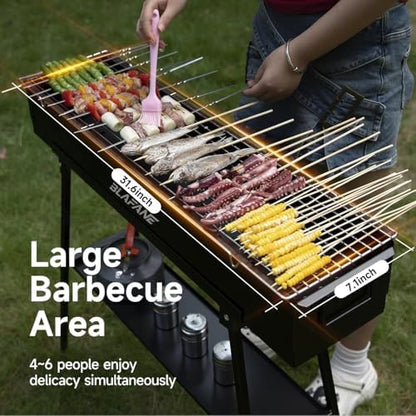 Charcoal Grill, Portable BBQ Grill with Removable Stand Accessories