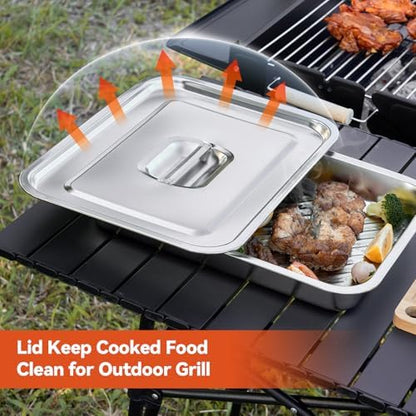 5-in-1 Grill Food Prep BBQ Meat Tray Container and Carry System Accessories