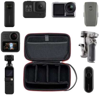 TELESIN Carrying Case Organizer for Go Pro Insta360 DJI Camera, with DYI Divider Waterproof Hard Protect Carry Bag for Hero 13 12 11 10 9 8 X2 X3 X4 X5 GO2 GO3 AKASO Selfie Stick Strap Accessory