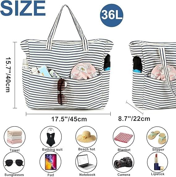 Beach Pool Bags Tote for Women Ladies Large Gym Tote Carry On Bag With Wet Compartment for Weekender Travel Waterproof