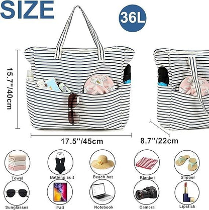 Beach Pool Bags Tote for Women Ladies Large Gym Tote Carry On Bag With Wet Compartment for Weekender Travel Waterproof