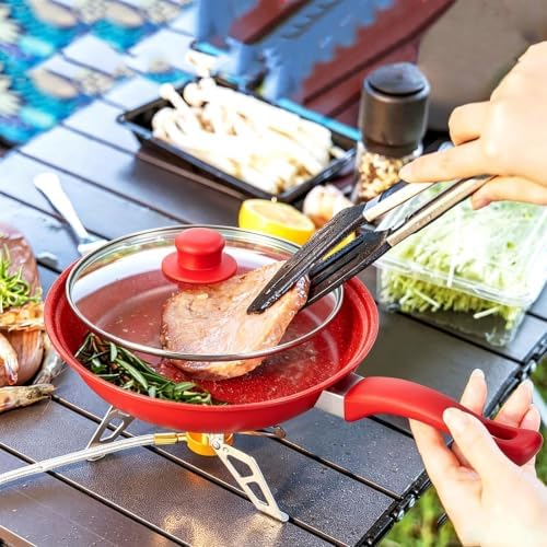 13 Piece Cookware Set Portable Lightweight Cast Iron Pots and Pans Set