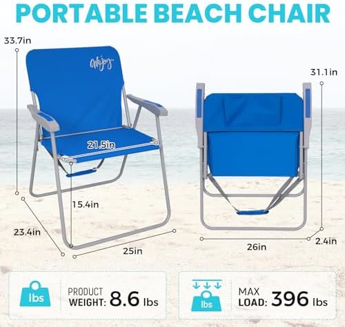 #WEJOY Folding Beach Chairs for Adults, High Back Lightweight for Camp Lawn