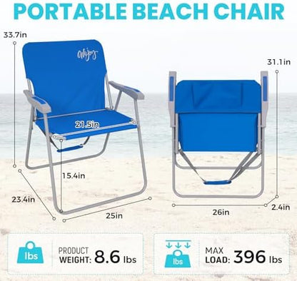 #WEJOY Folding Beach Chairs for Adults, High Back Lightweight for Camp Lawn