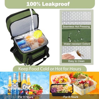 GLENKEY Tactical Lunch Box Men 16L Expandable Insulated Leakproof Cooler