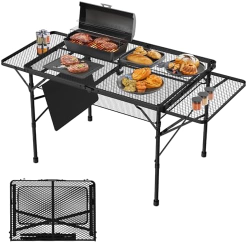 WildFinder Folding Table with 2 Wing Panels, 3x2 FT Foldable Camping Table