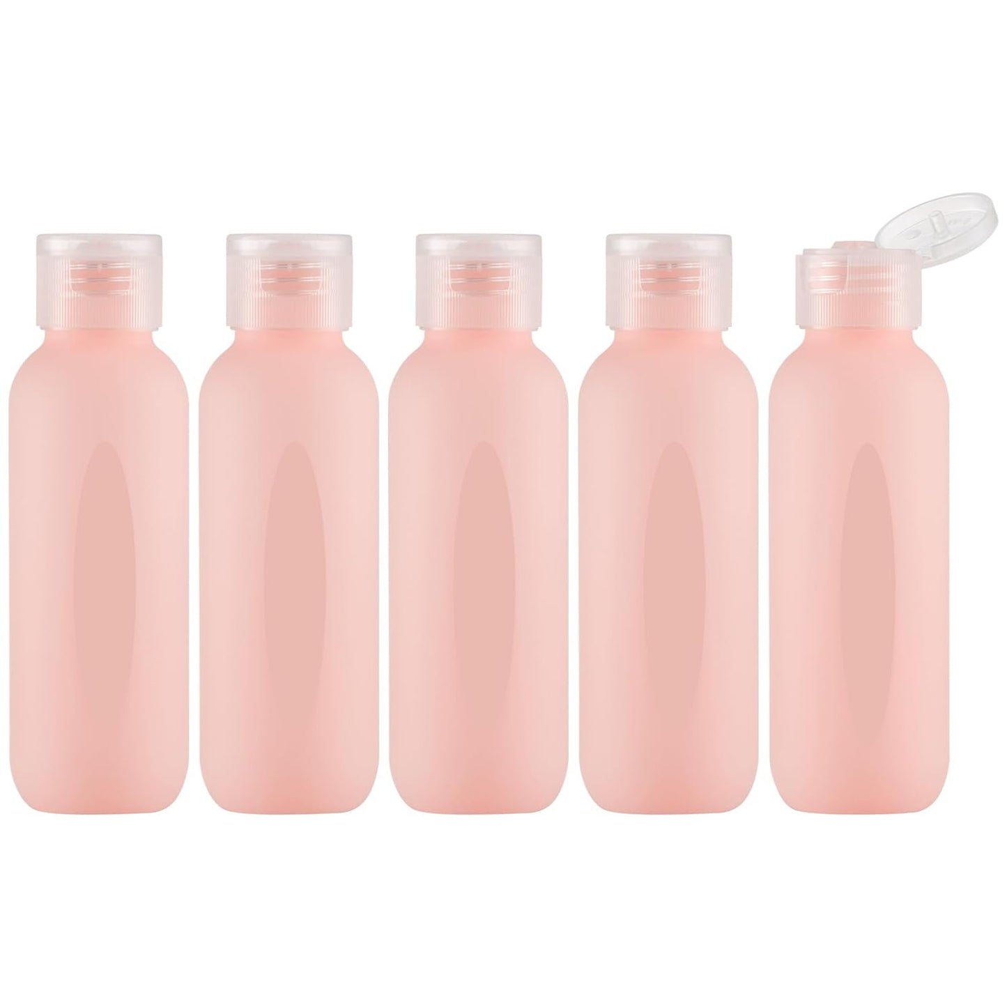 3.4 oz Travel Bottles for Toiletries, Empty Plastic Shampoo Bottle (5PCS) Small Size Container Tsa Approved (100ml, Pink)