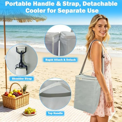 2-in-1 Accessories for XL Large Bogg Bag - Cooler and Organizer Insert, Portable PEVA Cooler Bag, Ice Chest with Handle and Strap, Lightweight Mesh Inserts Bogg Bag Organizer only for XL