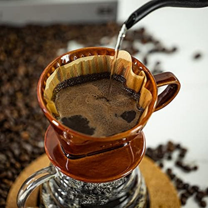 Pour Over Ceramic, Coffee Dripper Ceramic Coffee Maker,Brown