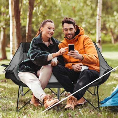 REALEAD Double Camping Chair Heavy Duty Camping Couch Support 650 lbs