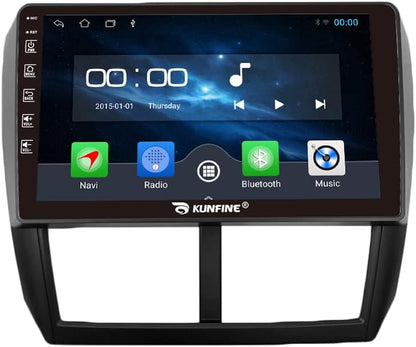Kunfine Car Android Navigation Stereo GPS Radio Reverse Camera Display 9" IPS Touchscreen Headunit Tablet Pad Media Player for Subaru Forester 2007-2013, if Applicable Quad Core 1G+16G