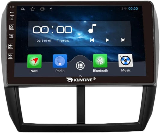Kunfine Car Android Navigation Stereo GPS Radio Reverse Camera Display 9" IPS Touchscreen Headunit Tablet Pad Media Player for Subaru Forester 2007-2013, if Applicable Quad Core 2G+32G