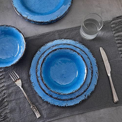 LEHAHA 12 Piece Melamine Dinnerware Set Farmhouse Outdoor Dishes Set for 4