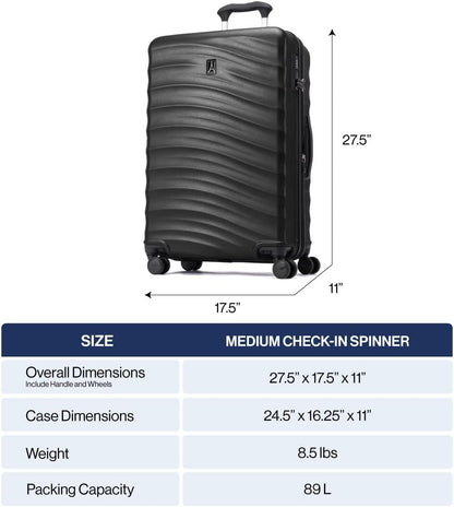 Travelpro Maxlite Air V2 Hardside Expandable Checked Luggage, 8 Spinner Wheels, Lightweight Hard Shell Suitcase, TSA lock, Ensign Blue, Checked Medium 25-Inch