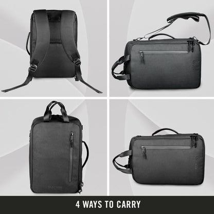 Kenneth Cole REACTION Abrasion-Resistant Parker Laptop Backpack, Black, 16" Convertible