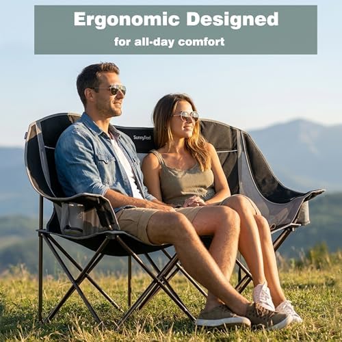 SUNNYFEEL Double Camping Chair Oversized Loveseat for Adults