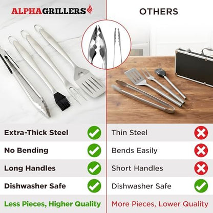 Alpha Grillers Grill Tools Set, BBQ & Grilling Accessories Outdoor Utensils
