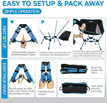 MARCHWAY Lightweight Folding Camping Chair, Portable, Compact and Sturdy