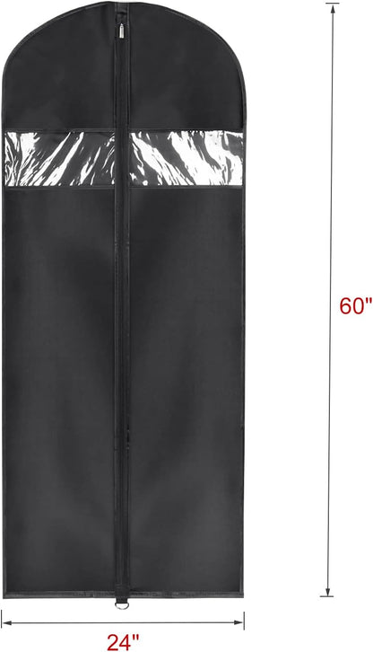 Univivi Garment Bag Suit Bag for Storage and Travel 60 inches, Lightweight Study Full Zipper Washable Suit Cover for Dresses, Suits, Coats, Set of 5