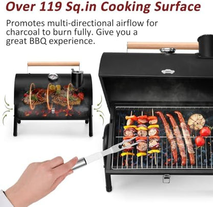 Leonyo Portable Charcoal Grill Set of 12, Tabletop Small Grill & BBQ Tools