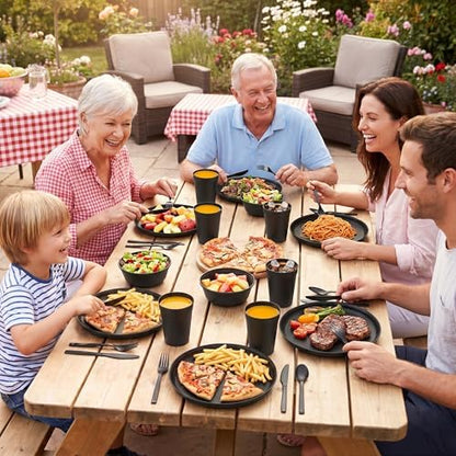 42 Piece Dinnerware Set for 6, Unbreakable Plates and Bowls Sets
