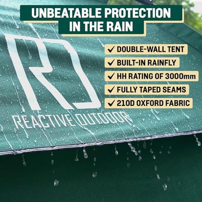 Reactive Outdoor Tent - 3 Second Tent - 3 Sec Instant Pop Up Tent - Easy and Quick Setup Camping Tent - 1 Person Setup Waterproof Double Layer Outdoor Camping Tent