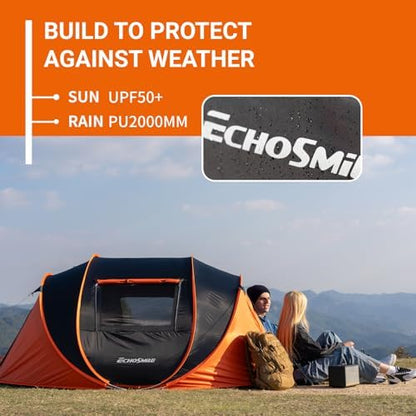 EchoSmile Instant Pop Up Camping Tent, 2/4/6 Person Easy Setup Tent