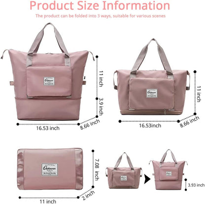 Large Capacity Foldable Travel Bag Expandable Portable Carry on Bag Dry&Wet Separation Sports Duffel Bags