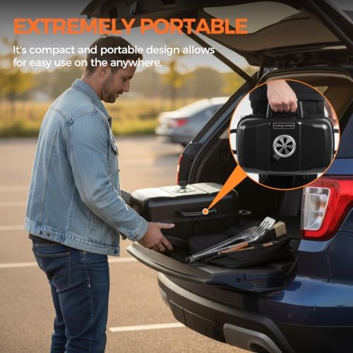 MASTER COOK Portable Charcoal Grill, Foldable Lightweight BBQ Grill with 330 sq.in. Cooking Area and Adjustable Air Vent Outdoor RV, Hiking, Camping, Patio, Tailgating