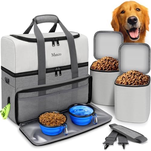 Mancro Dual Layers Dog Travel Bag, Dog Mom Gifts, Road Trip Essentials