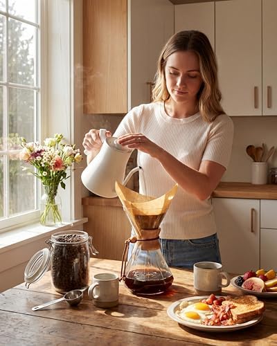 AGOGO Pour Over Coffee Maker Set, 34oz Diamond Style, 50 Paper Filters