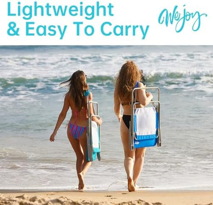 #WEJOY Folding Beach Chairs for Adults, High Back Lightweight for Camp Lawn